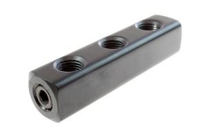 1/4 inch NPT Inlet 1/4 inch NPT Outlet 3 Port Air Manifold Low Profile 