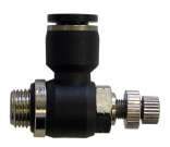 1/2" NPT 3/8" OD Air Fitting Flow Control Plastic Pneumatic Push-to-Connect Air Fitting