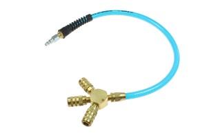 1/4 inch Industrial Coupler 24 inch Long 3/8 inch ID Air Hose Manifold Straight Hose Transparent Blue