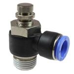 1/2 inch NPT 3/8 inch OD Air Fitting Elbow Flow Control Plastic Push-to-Connect