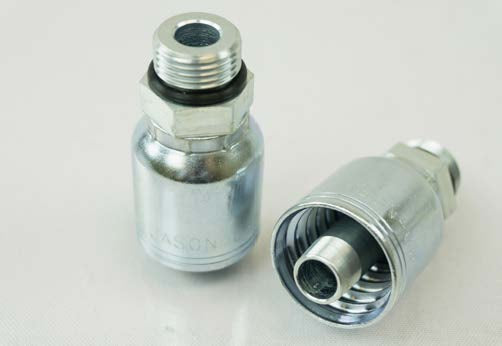 3/8" Hose ID, 3/4"-16 Thread, #8 ORB Thread, Male Swivel, Straight, 