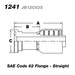 1-1/4" Hose ID, 1-1/4" Flange, 1-1/4" Code 62 Flange, Male Rigid, Straight, 