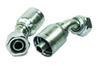 1/4" Hose ID, 1/4"-19 Thread, 1/4" BSPP Thread, Female Swivel, 45 Elbow, 