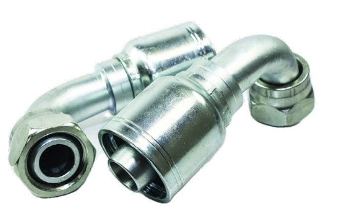 1-1/4" Hose ID, 1-1/4"-11 Thread, 1-1/4" BSPP Thread, Female Swivel, 90 Elbow, 