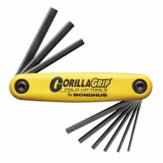 Bondhus GorillaGrip® Fold-Up, 9 per Fold-Up, Hex Tip, Inch, 5/64 in to 1/4 in