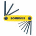 Bondhus GorillaGrip® Fold-Up, 9 per Fold-Up, Hex Tip, Inch, 0.05 in to 3/16 in