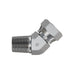 Steel, SAE J514 NPSM Swivel 45° Male Elbow, 1/4" Male NPTF 30° x 1/2" Female NPSM Swivel