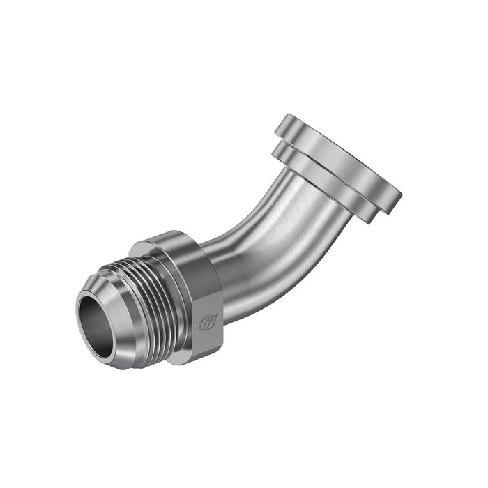 Steel, SAE J514 37° Flare 45° Code 61 Flange Swept Elbow, 1" Male JIC x 1-1/2" Split Flange Head