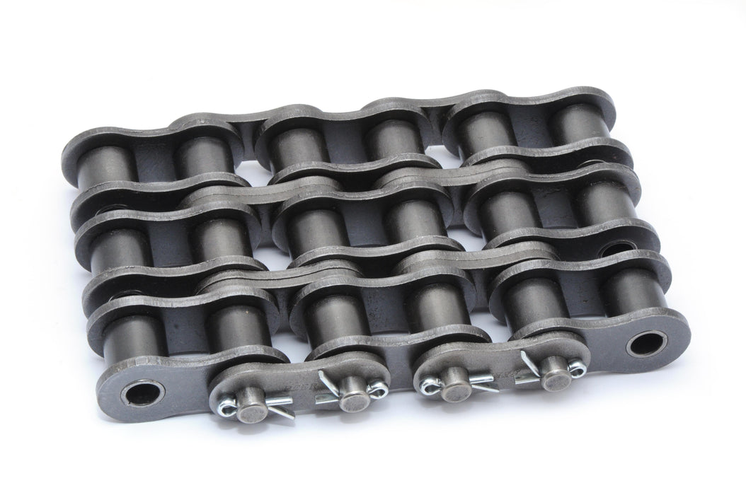 Roller Chain, ANSI Standard, 180 Pitch, Part, Carbon Steel, 2-1/4" Pitch, 3 Strands,