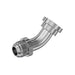 Stainless Steel, SAE J514 37° Flare Code 62 Flange 45° Swept Elbow, 2" Male JIC x 1" Split Flange Head