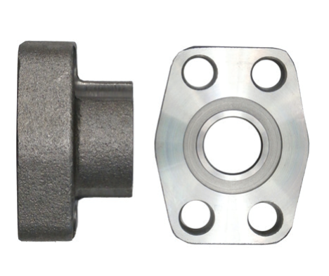 Steel, NPTF 4-Bolt Flange Code 61 O-Ring Face, 1" Female NPTF x 1" Pad Size
