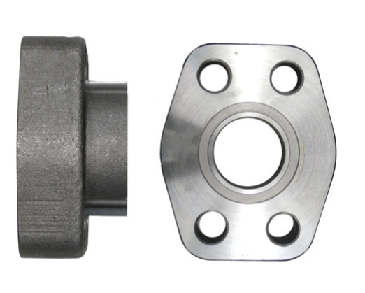 Steel, NPTF 4-Bolt Flange Code 62 O-Ring Face, 1" Female NPTF x 1-1/4" Pad Size