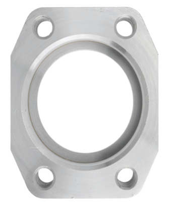 Steel, Flat Socket Pipe Weld 4-Bolt Flange Code 61 Flat Face, 4" Pipe Weld x 4" Pad Size