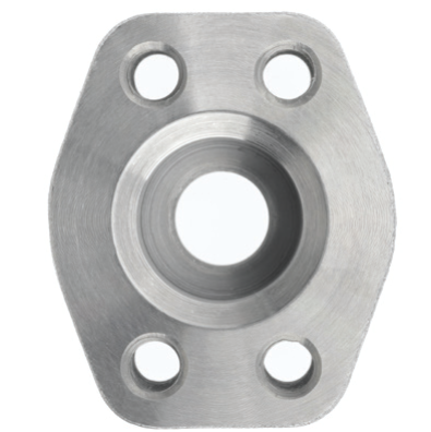 Steel, Flat Socket Pipe Weld 4-Bolt Flange Code 62 Flat Face, 2" Pipe Weld x 2" Pad Size