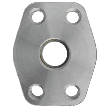 Steel, Flat Socket Tube Weld 4-Bolt Flange Code 62 Flat Face, 2-1/4" Tube Weld x 2" Pad Size