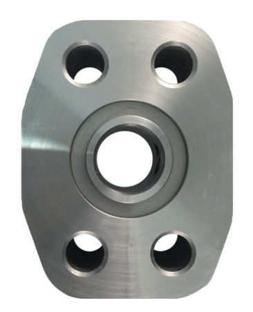 Steel, Gauge 4-Bolt Flange Spacer Code 62 Dual Face, 1/4-18 NPTF Female NPTF, 7/16-20 UNF-2B Female O-Ring Boss x 1-1/2" Pad Size