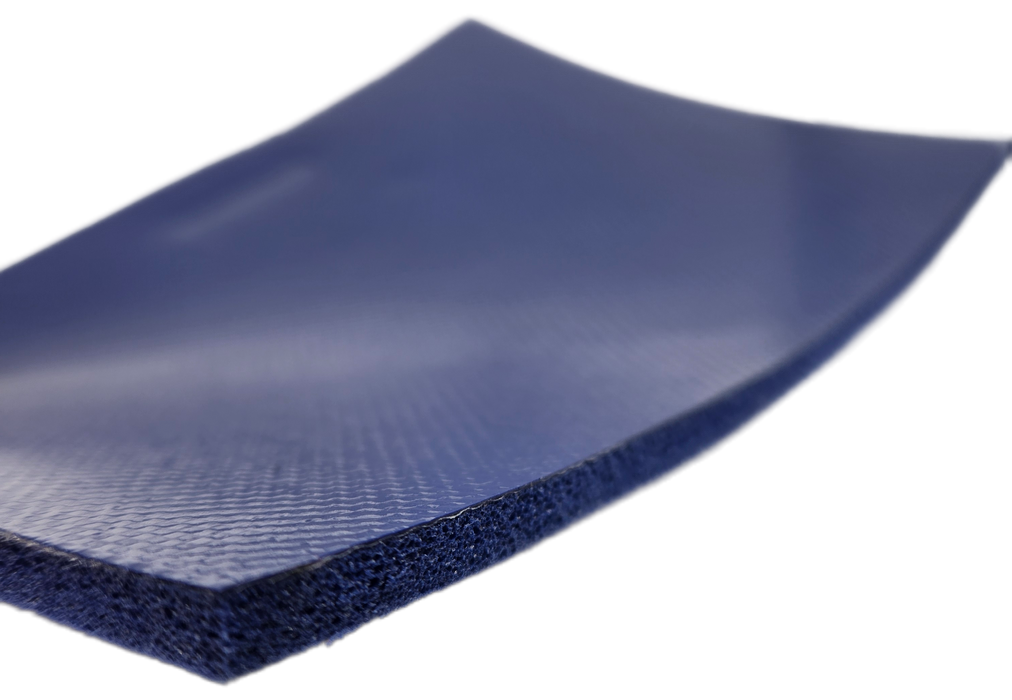1/4"x86.6"W Blue PVC Foam w/ Fabric Coating (Per Linear Foot)