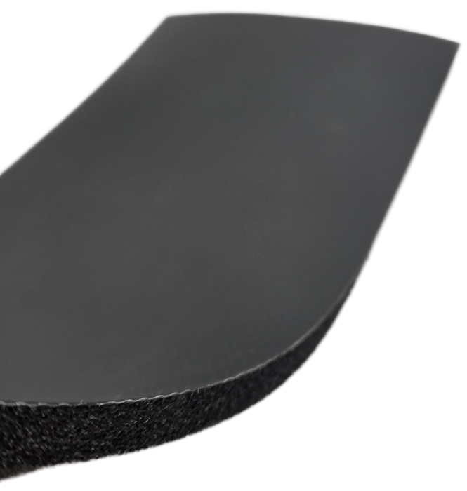 1/4"x60" Black Poron Foam w/ Black Vinyl Cover (Per Linear Foot)