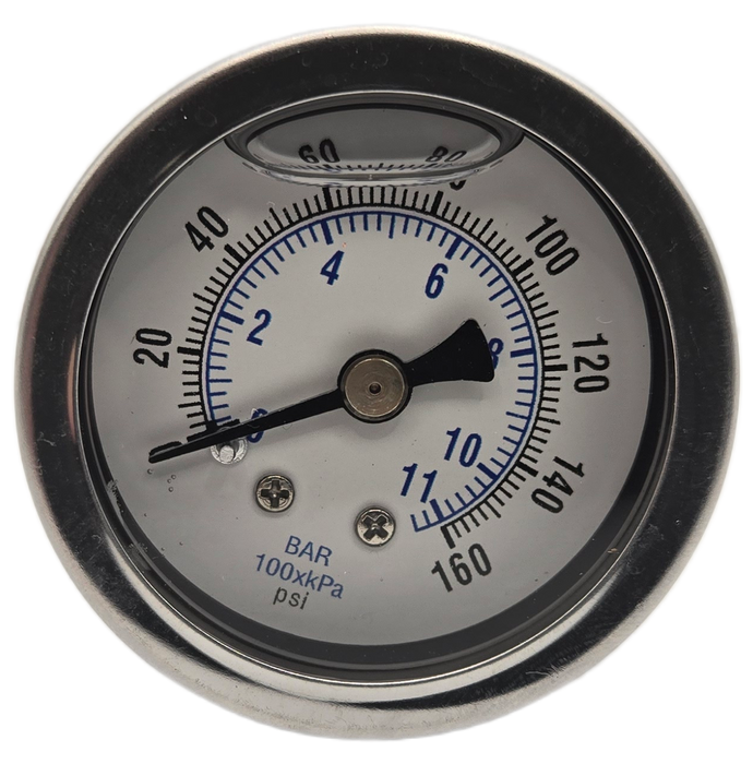 PGB158FCB 1.5" 0-160 Wet 1/8"CB Gly Filled Gauge
