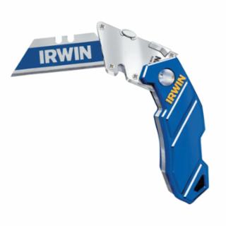 IRWIN Folding Lockback Utility Knife, 5-3/4 in Length, Stainless Steel/Aluminum, Blue