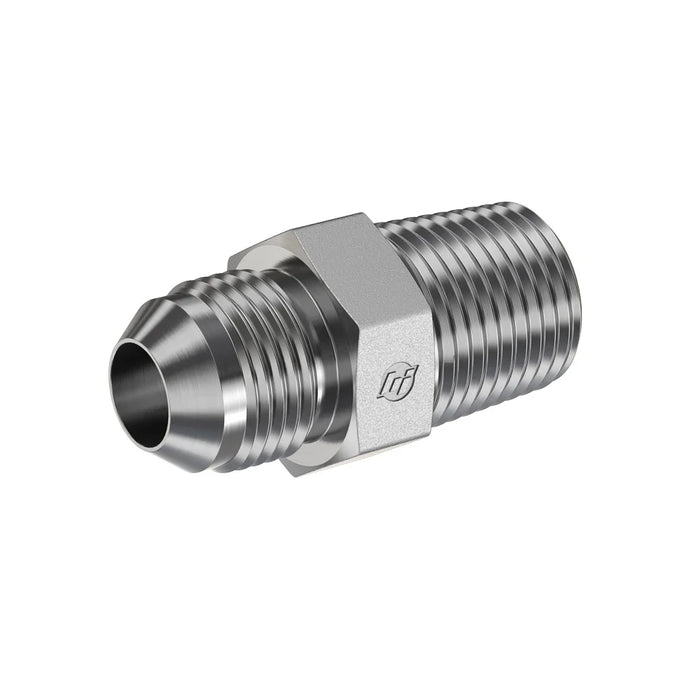 Brass, SAE J514 37° Flare Male Connector, 3/4" Male JIC x 1/2" Male NPTF 30°
