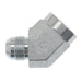 Stainless Steel, SAE J514 37° Flare 45° Female Elbow, 1-1/2" Male JIC x 1-1/2" Female NPTF