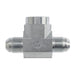 Steel, SAE J514 37° Flare Female Branch Tee, 1/2" Male JIC x 1/2" Male JIC x 1/4" Female NPTF