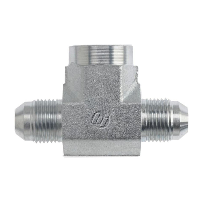 Stainless Steel, SAE J514 37° Flare Female Branch Tee, 3/8" Male JIC x 3/8" Male JIC x 3/8" Female NPTF