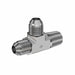 Steel, SAE J514 37° Flare Male Run Tee, 3/8" Male JIC x 1/4" Male NPTF 30° x 1/4" Male JIC
