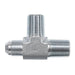 Steel, SAE J514 37° Flare Male Run Tee, 1-1/2" Male JIC x 1-1/2" Male NPTF 30° x 1-1/2" Male NPTF 30°