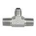 Steel, SAE J514 37° Flare Male Branch Tee, 3/8" Male NPTF 30° x 3/8" Male NPTF 30° x 3/8" Male JIC