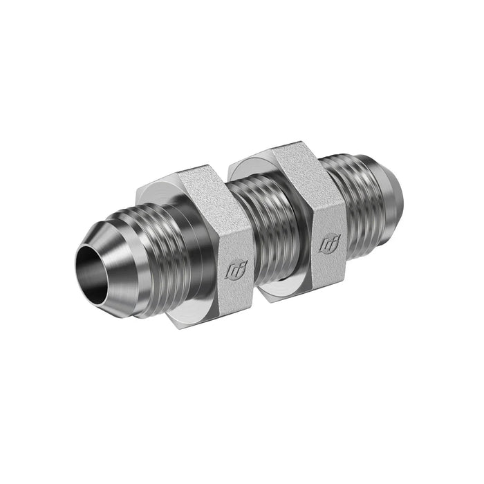 Brass, SAE J514 37° Flare Bulkhead With Lock Nut, 1/2" Male JIC x 1/2" Male JIC