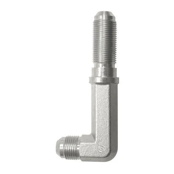 Steel, SAE J514 37° Flare Long Bulkhead 90° Elbow With Lock Nut, 1/2" Male JIC x 1/2" Male JIC