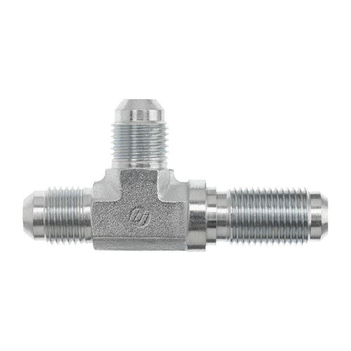Stainless Steel, SAE J514 37° Flare Bulkhead Run Tee, 1/4" Male JIC