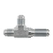 Steel, SAE J514 37° Flare Bulkhead Run Tee, 1/4" Male JIC