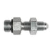 Steel, SAE J1926 O-Ring Boss Male Bulkhead With Lock Nut, 3/4-16 Male ORB x 1/2" Male JIC