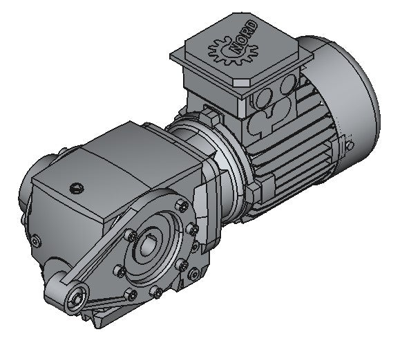 Nord 3017-6SS 1.5 HP, 44.72:1 ratio Helical-Worm Gearmotor IP66 White - Power Motion