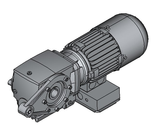 Nord 3017-33 1 HP, 11.63:1 ratio, 1.25" bore Helical-Worm Gearmotor with Brake - Power Motion