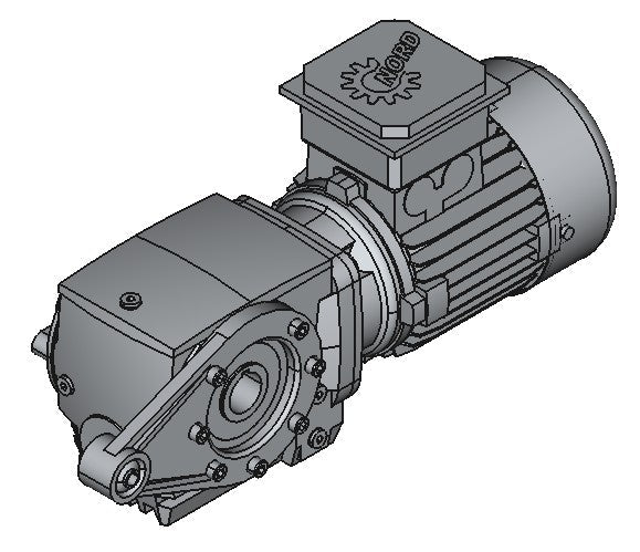 Nord 3017-37 3/4 HP, 30.94:1 ratio, 1" bore Helical-Worm Gearmotor - Power Motion