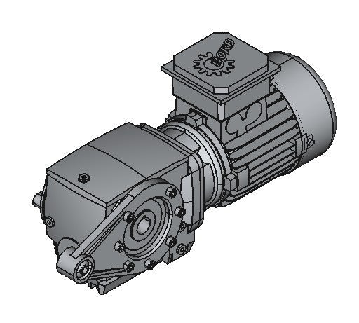 Nord 3017-25 3/4 HP, 11.63:1 ratio, 1" bore Helical-Worm Gearmotor - Power Motion