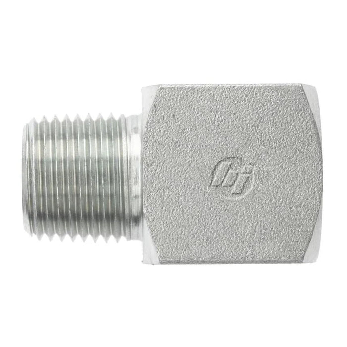 Steel, SAE J476 Low Profile 90° Long Street Elbow, 3/8" Male NPTF 30° x 3/8" Female NPTF