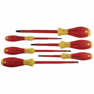 Wiha Tools SoftFinish® Insulated Screwdriver Set, Metric, Includes 3-Phillips®/3-Slotted, 6-Pc
