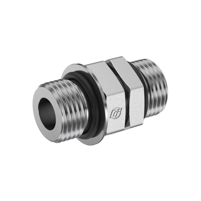 Steel, SAE J1926 Adjustable O-Ring Boss Nipple, 3/4-16 Male Adjustable ORB x 9/16-18 Male ORB