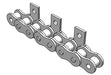Roller Chain, ANSI Attachment, 35 Pitch, Attachment Chain, Carbon Steel, 3/8" Pitch, 1 Strand, SA-1, E2LP