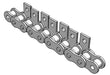Roller Chain, ANSI Attachment, 40 Pitch, Attachment Chain, 600 Stainless , 1/2" Pitch, 1 Strand, SA-1, EL