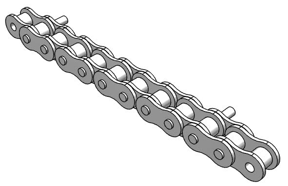 Roller Chain, ANSI Attachment, 40 Pitch, Attachment Chain, Carbon Steel, 1/2" Pitch, 1 Strand, D-1, E8PIN