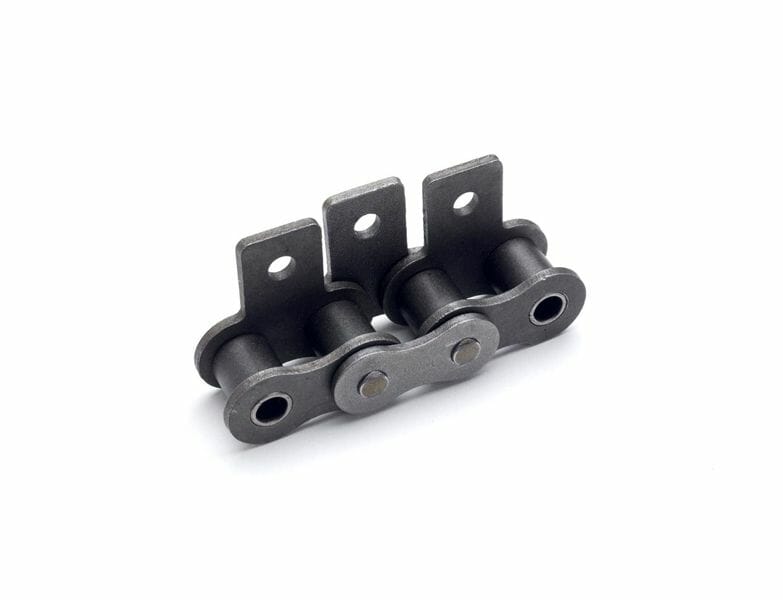 Roller Chain, ANSI Attachment, 40 Pitch, Attachment Chain, Carbon Steel, 1/2" Pitch, 1 Strand, SA-1, EL
