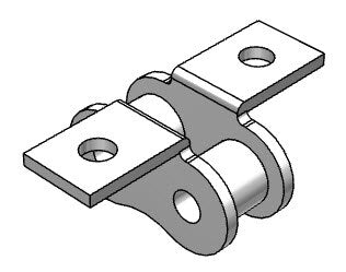 Roller Chain, ANSI Attachment, 40 Pitch, Part, 304 Stainless , 1/2" Pitch, 1 Strand, K-1, 