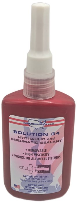 MRO Solutions Solution 34 Hydraulic/Pneumatic Sealant 250 mL Bottle