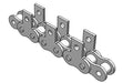 Roller Chain, ANSI Attachment, 40 Pitch, Attachment Chain, 304 Stainless , 1/2" Pitch, 1 Strand, SK-1, E2LP